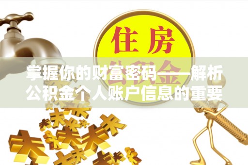 杜集掌握你的财富密码——解析公积金个人账户信息的重要性